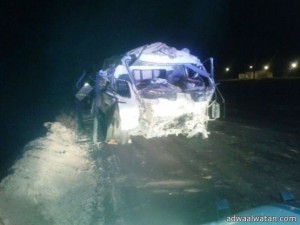 حادث مروري مروع لشاحنتين على طريق حائل – الشملي