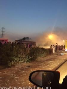 تفحم شخصين بحادث سير على جسر 218 بـ”الجبيل”