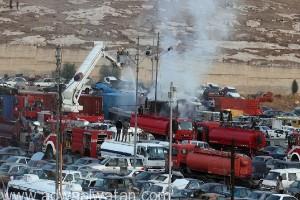 مصرع خمسة مصريين في حريق شاحنتي ألعاب نارية بالأردن