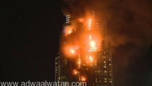 حالة وفاة وإصابة “14” آخرين بـ”حريق” ضخم في فندق بمحيط برج خليفة