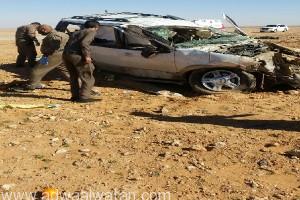 مصرع “4” أشخاص وإصابة “5” في حادث مروري بـ”تمير الرياض”
