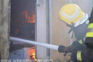 نشوب حريق بمستودع في حي “مشرفة جدة”