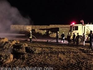 “مدني خيبر” يسيطر على حريق محل أعلاف ويسلم الموقع للشرطة