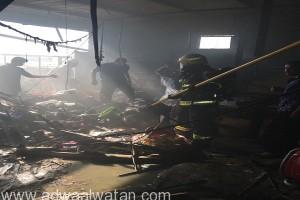 “مدني ينبع” يسيطر على حريق نشب في محل تجاري بمركز ينبع النخل