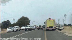 وفاة شخصين وإصابة  آخرين في حادث مروع على  طريق “الليث -غميقة “
