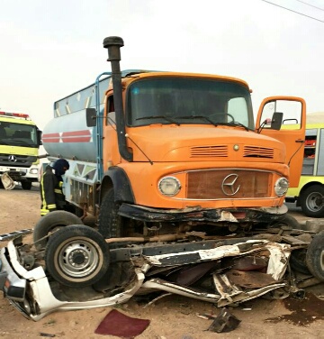 وفاة شخصين بحادث مروري مروع على طريق قرية أبو طلح في “أبانات القصيم “