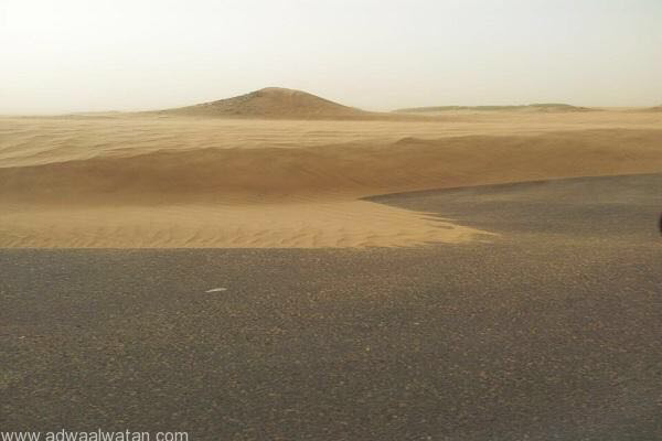 ”زحف الرمال” يهدد عابري طريق الرميضة