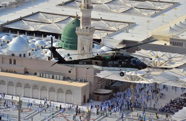 “طيران الأمن” يواصل مهامه بالمشاركة في خدمة الحجاج  بالمدينة المنورة