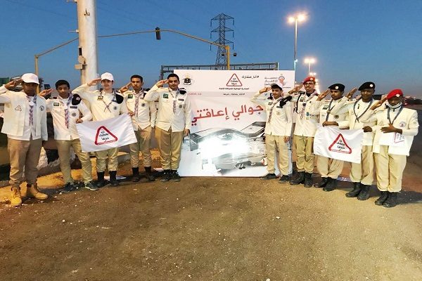 حملة توعوية مرورية للكشافة على طريق الرياض – الخرج