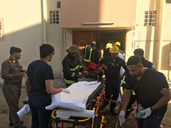 إصابة 7 أشخاص  بينهم أطفال وسيدات إثر حريق  في “الطائف”