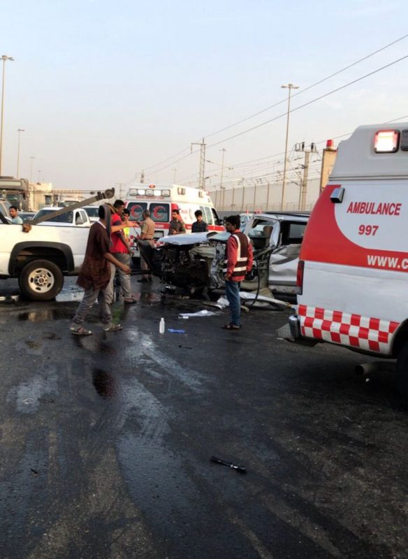 إصابة 8 أشخاص إثر حادث تصادم شرق جدة