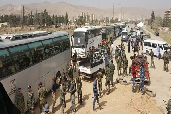 خروج مسلحي “أحرار الشام” من حرستا في الغوطة الشرقية