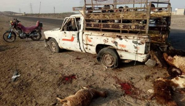 مقتل وإصابة شخصين جراء سقوط صاروخ باليستي من الجانب الحوثي على قرية بلحج