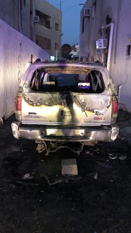القبض على مخالف لقيامه بحرق مركبات بحي مشرفة في جدة