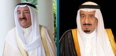 خادم الحرمين يتلقى اتصالاً هاتفيًّا من أمير الكويت وولي عهده بمناسبة العيد