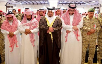 سمو نائب أمير منطقة الرياض ينقل تعازي القيادة لأسر شهداء الواجب الجرابيع والخليفة والقحطاني