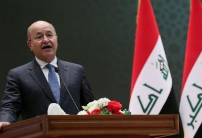 الرئيس العراقي يشدد على منع التدخلات الخارجية في حل الأوضاع الحالية