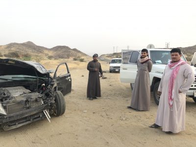 إصابة شخصين في حادث تصادم شرق محافظة الليث