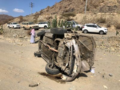 وفاة “قائد مركبة” في حادث انقلاب شرق محافظة الليث