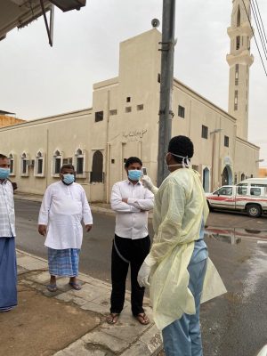 ‏مستشفى رنية ‏يجري المسح النشط  على عدد  ‏من العمالة ‏من مختلف الجنسيات ‏بواسطة الفرق الميدانية