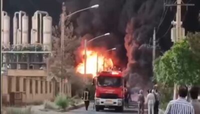 اندلاع حريق في مصنع للكيماويات في إيران بالقرب من قم