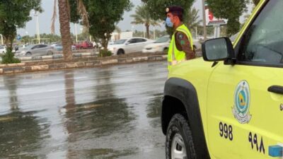 الدفاع المدني يدعو للحذر مع توقعات بهطول أمطار على معظم المناطق بدءاً من الغد