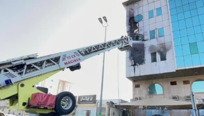 “مدني مكة” يُخمد حريقًا نشب بمبنى تابع لـ”مرور العاصمة المقدسة”