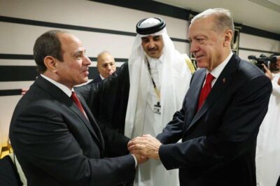 لقاء بين السيسي وأردوغان خلال حفل افتتاح كأس العالم في قطر