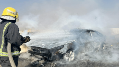 مدني ‎الرياض يخمد حريقًا في مركبة بحي النهضة