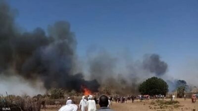 السودان.. حريق هائل يلتهم عشرات المنازل ومخزونات المحاصيل الزراعية بدارفور