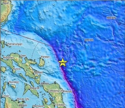 زلزال بقوة 6.2 درجات يضرب قبالة السواحل الشرقية للفلبين