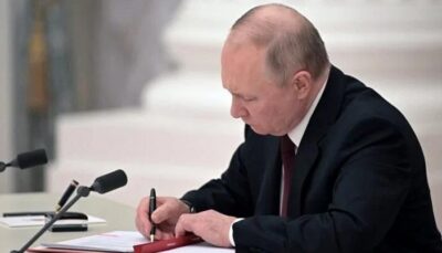 بوتين يوقّع وثيقة إلغاء اتفاقية التعاون مع أوكرانيا فى بحر آزوف ومضيق كيرتش