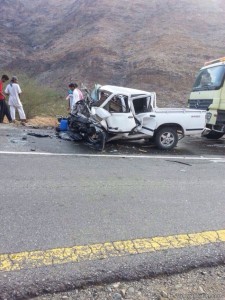 مصرع أربعة أشخاص ثلاثة منهم من عائلة واحدة  اثر حادث مروري في “تهامة الباحة”