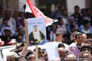 مظاهرات حاشدة تأييدا لعملية “عاصفة الحزم” ترفع صور الملك سلمان وأعلام المملكة