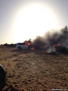 وفاة (6) اشخاص بحريق أتى على مخيم بحفر العتش  شمال الرياض