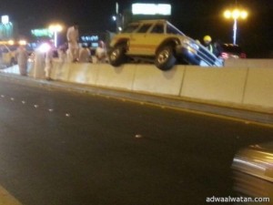 كوبري الملك عبدالعزيز في تبوك يسجل أول حادث بعد افتتاحه