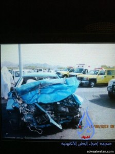 إصابات  خطرة بحادث مروري على طريق الجرين