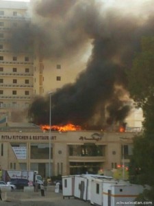 مدني مكة يسيطر على حريق اندلع بمطعم ريتاج صباح اليوم