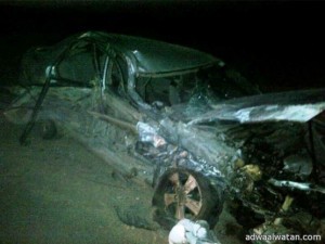 إصابات خطرة بحادث لعائلة على طريق الحليفة جنوب حائل