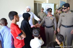 شعبة السجن العام بالمدينة المنورة تقيم حفل معايدة  لأهالي  النزلاء